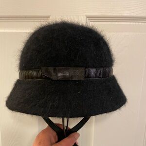 Vintage Black Women's Angora/Wool Blend Hat